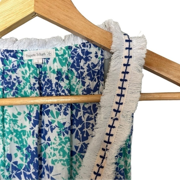 Poupette St. Barth Beline Dress in Aqua Cover Size Large - Picture 4 of 9